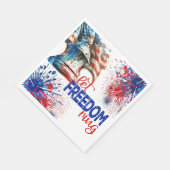 Let Freedomリングや輪、7月4日、 スタンダードランチョンナプキン (角)