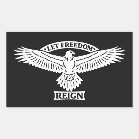 Let Freedom Reign – Eagle of Freedom Emblem 長方形シール (正面)