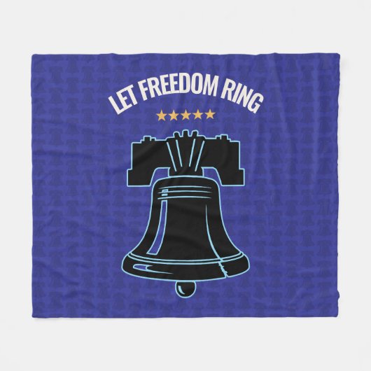 Let Freedom Ring Liberty Bell Patriotic Throw フリースブランケット (正面(横))