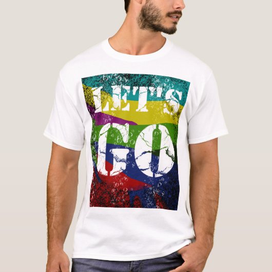 LET GOおもしろいアートワーク Tシャツ (正面)