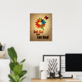 Let Go and Let God (12ステップ回復プログラム) ポスター (ホームオフィス)