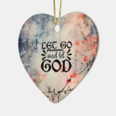 Let Go and Let God Coral Blueフローラ・アート・クリスチャン セラミックオーナメント (左)