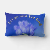 Let Go Let God Gentian Flower Inspirational Quote ランバークッション (裏面)