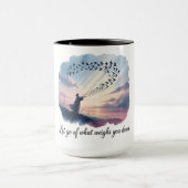 Let Go - Watercolor Dove Flight Mug マグカップ (中央)