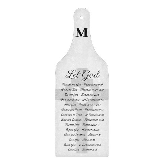 Let God聖なる書物、 経典インスピレーションモノグラム カッティングボード (正面)
