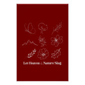 Let Heaven and Nature Sing Floral Line Art ポスター (正面)