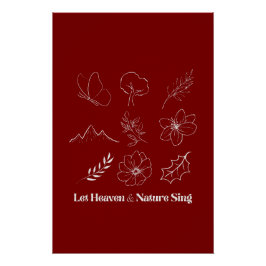 Let Heaven and Nature Sing Floral Line Art ポスター