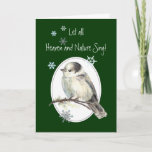 Let Heaven & Nature Sing Scripture Christmas Bird シーズンカード<br><div class="desc">Watercolor Cute Grey,  Gray Jay  with Scripture  Isaiah 7:14 Therefore the Lord himself will give you a sign: The virgin will be with child and will give birth to a son,  and will call him Immanuel.</div>