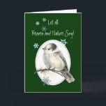Let Heaven & Nature Sing Scripture Christmas Bird シーズンカード<br><div class="desc">Watercolor Cute Grey,  Gray Jay  with Scripture  Isaiah 7:14 Therefore the Lord himself will give you a sign: The virgin will be with child and will give birth to a son,  and will call him Immanuel.</div>