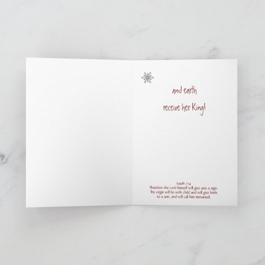 Let Heaven & Nature Sing Scripture Christmas Bird シーズンカード (内部)