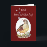 Let Heaven & Nature Sing Scripture Christmas Bird シーズンカード<br><div class="desc">Watercolor California Quail,  Bird  with Scripture  Isaiah 7:14 Therefore the Lord himself will give you a sign: The virgin will be with child and will give birth to a son,  and will call him Immanuel.</div>