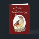 Let Heaven & Nature Sing Scripture Christmas Bird シーズンカード<br><div class="desc">Watercolor California Quail,  Bird  with Scripture  Isaiah 7:14 Therefore the Lord himself will give you a sign: The virgin will be with child and will give birth to a son,  and will call him Immanuel.</div>