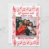 Let Heaven Sing Musical Border One Photo Christmas シーズンカード (正面)