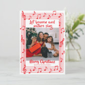 Let Heaven Sing Musical Border One Photo Christmas シーズンカード (スタンド正面)