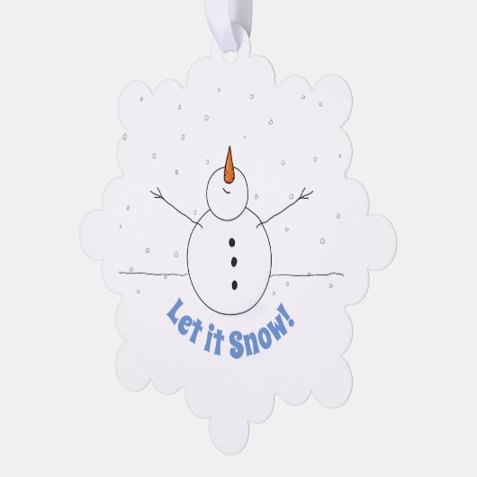 Let is Snow Happy雪だるまとPhoto Back オーナメントカード (左)