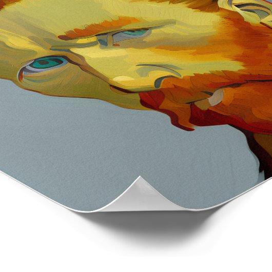 Let Itゴッホ：ヴァンおもしろいゴッホ印象派ポートレート ポスター (角)