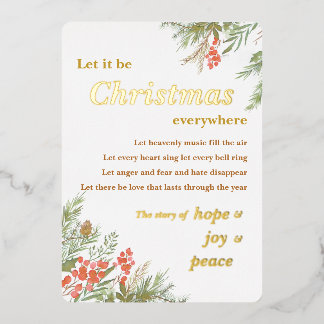 Let it be Christmas everywhere Foil Christmas Card 箔シーズンカード
