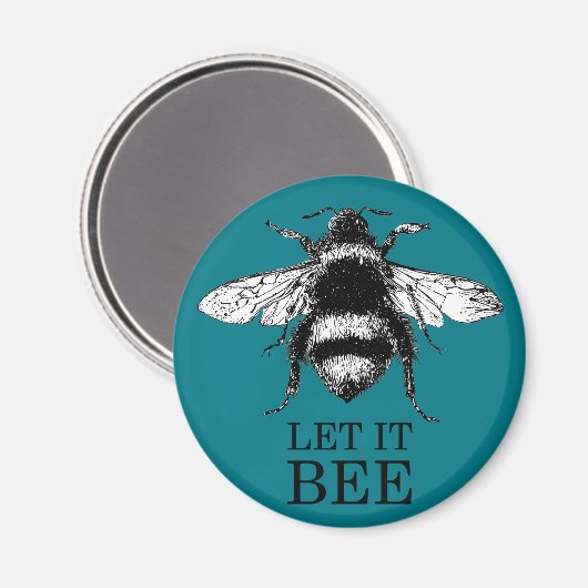 Let It Beeヴィンテージ自然のまわりに マグネット (正面/裏面)