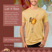 「Let It Bee」 ユニセックス トリブレンドTシャツ