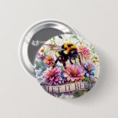 Let It Bee ~水彩ミツバチの春の花々~ 缶バッジ (正面&裏面)