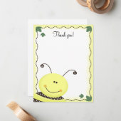 Let it Bee Bumble Bees 4x5 Flatありがとう ノートカード (正面/裏面インサイチュ)