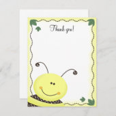 Let it Bee Bumble Bees 4x5 Flatありがとう ノートカード (正面/裏面)