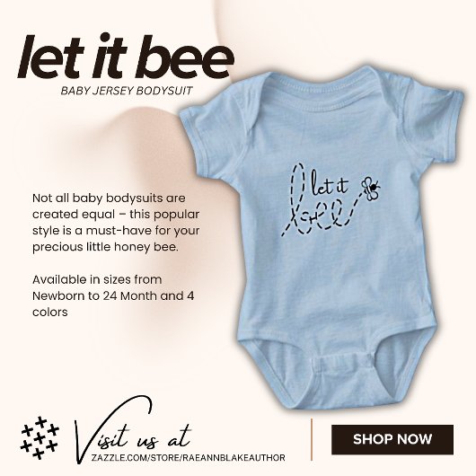 「Let It Bee」Tシャツ ベビー ボディスーツ