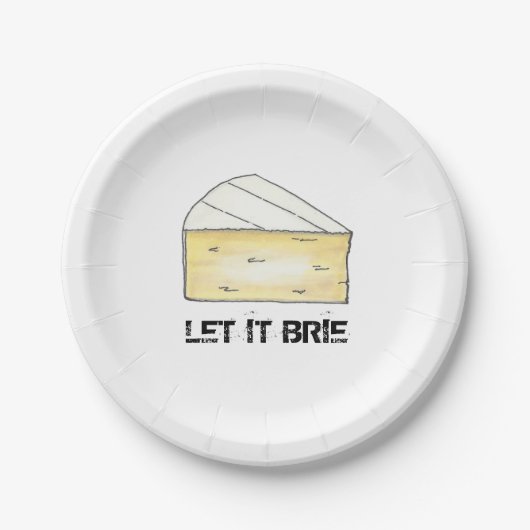 Let It Brie (Be)チーズウェッジプリントグルメ フランスの ペーパープレート (正面)