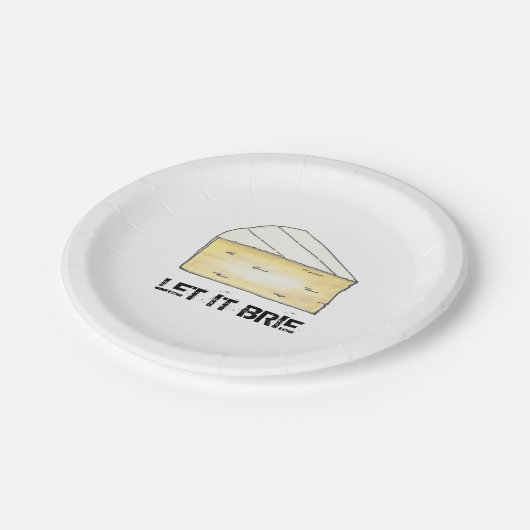 Let It Brie (Be)チーズウェッジプリントグルメ フランスの ペーパープレート (アングル)