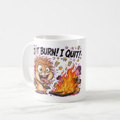 Let It Burn I Quit – Crazy Hamster Burnout Meme コーヒーマグカップ (正面左)