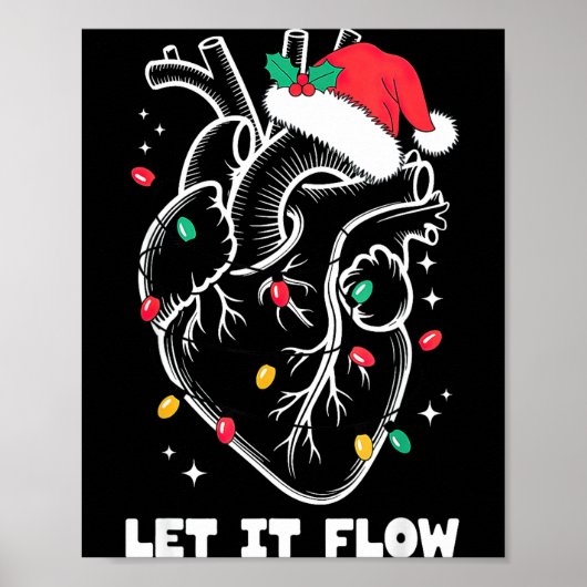 Let It Flow Anatomy Heart Santa Xmas  ポスター (正面)