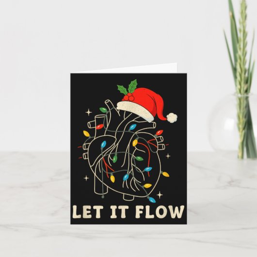 Let It Flow Funny Anatomical Heart Christmas, Medi カード (正面)