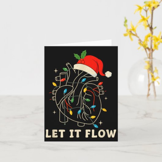 Let It Flow Funny Anatomical Heart Christmas, Medi カード (黄色い花)