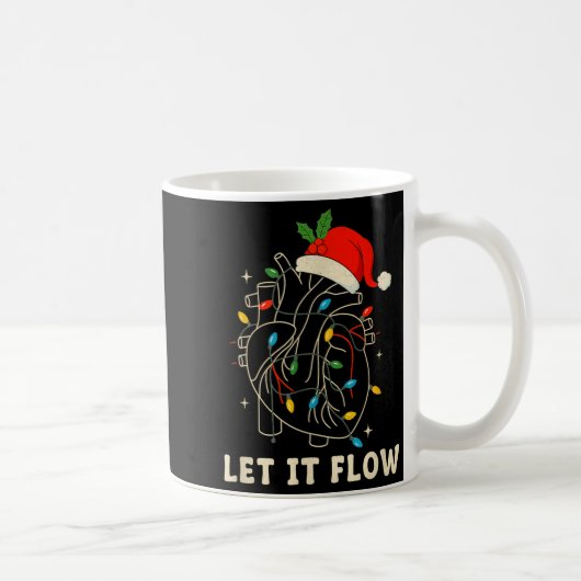 Let It Flow Funny Anatomical Heart Christmas, Medi コーヒーマグカップ (右)