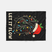 Let It Flow Funny Anatomical Heart Christmas, Medi フリースブランケット (正面(横))