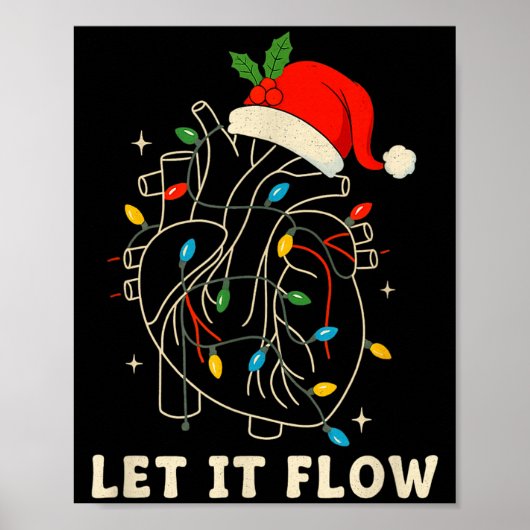 Let It Flow Funny Anatomical Heart Christmas, Medi ポスター (正面)