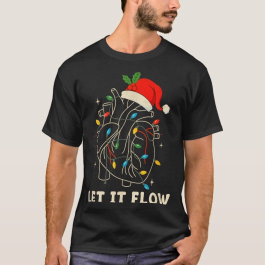 Let It Flow Funny Anatomical Heart Christmas, Medi Tシャツ (正面)