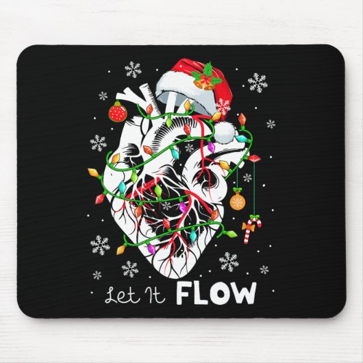 Let It Flowing Xmas Anatomy Santa Heart Part Cardi マウスパッド (正面)
