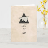 Let It Go引用文紙飛行機 カード (黄色い花)