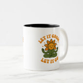 Let It Grow Let It Go Sunflower Zen Art ツートーンマグカップ (正面右)