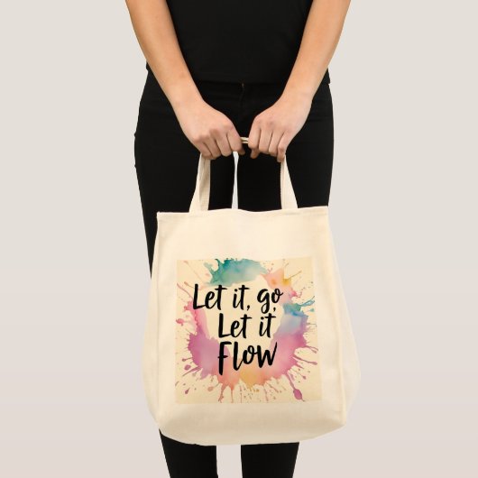 Let It Let Let It Flow - Healing引用文デザインfor M トートバッグ (正面(商品))