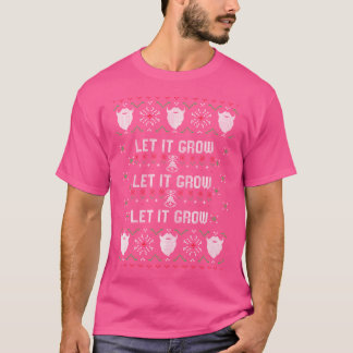 Let It 'S Grow Ugly メリークリスマス サンタのひげ Tシャツ