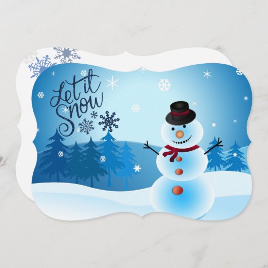 Let It Snowを追加して署名と挨拶を入れる シーズンカード (正面/裏面)