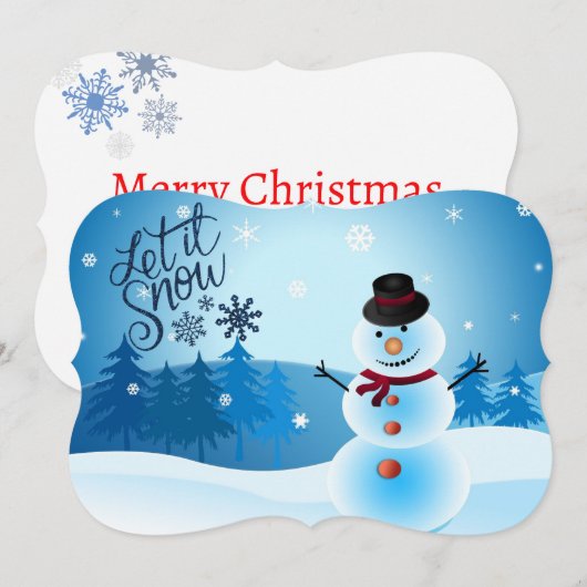 Let It Snowを追加 - 署名と挨拶を入れる シーズンカード (正面/裏面)