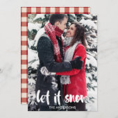 Let it Snowタイポグラフィ写真クリスマスカード 招待状 (正面/裏面)