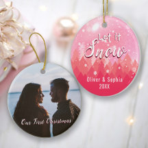 Let it Snow初めてのクリスマスフォトピンク