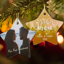 Let it Snow初めてのクリスマス写真金ゴールド