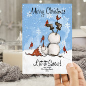 Let It Snow雪だるまメリークリスマス3写真 シーズンカード