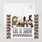 Let It Snow雪だるま葉書 シーズンポストカード (正面/裏面)