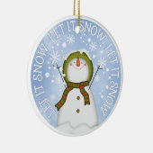 Let It Snow雪だるまDouble Sided セラミックオーナメント (右)